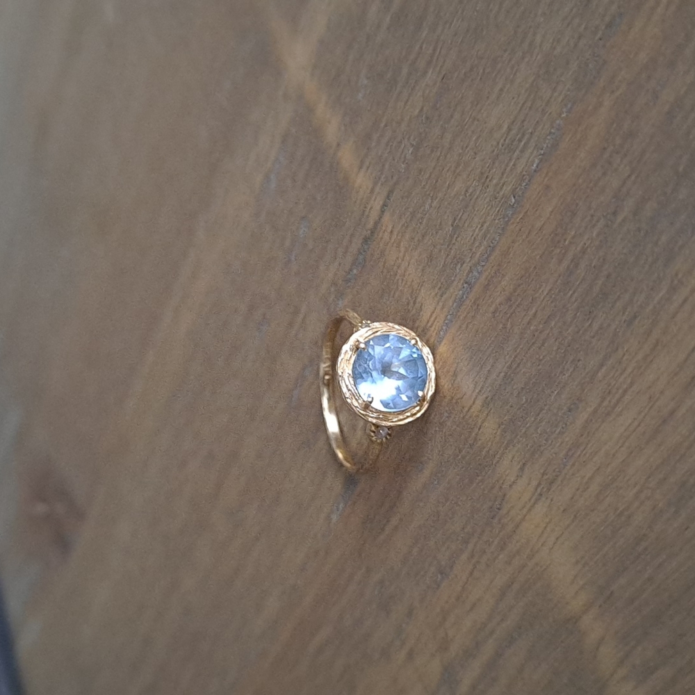14K gold aquamarine ring - Picture 1 of 16